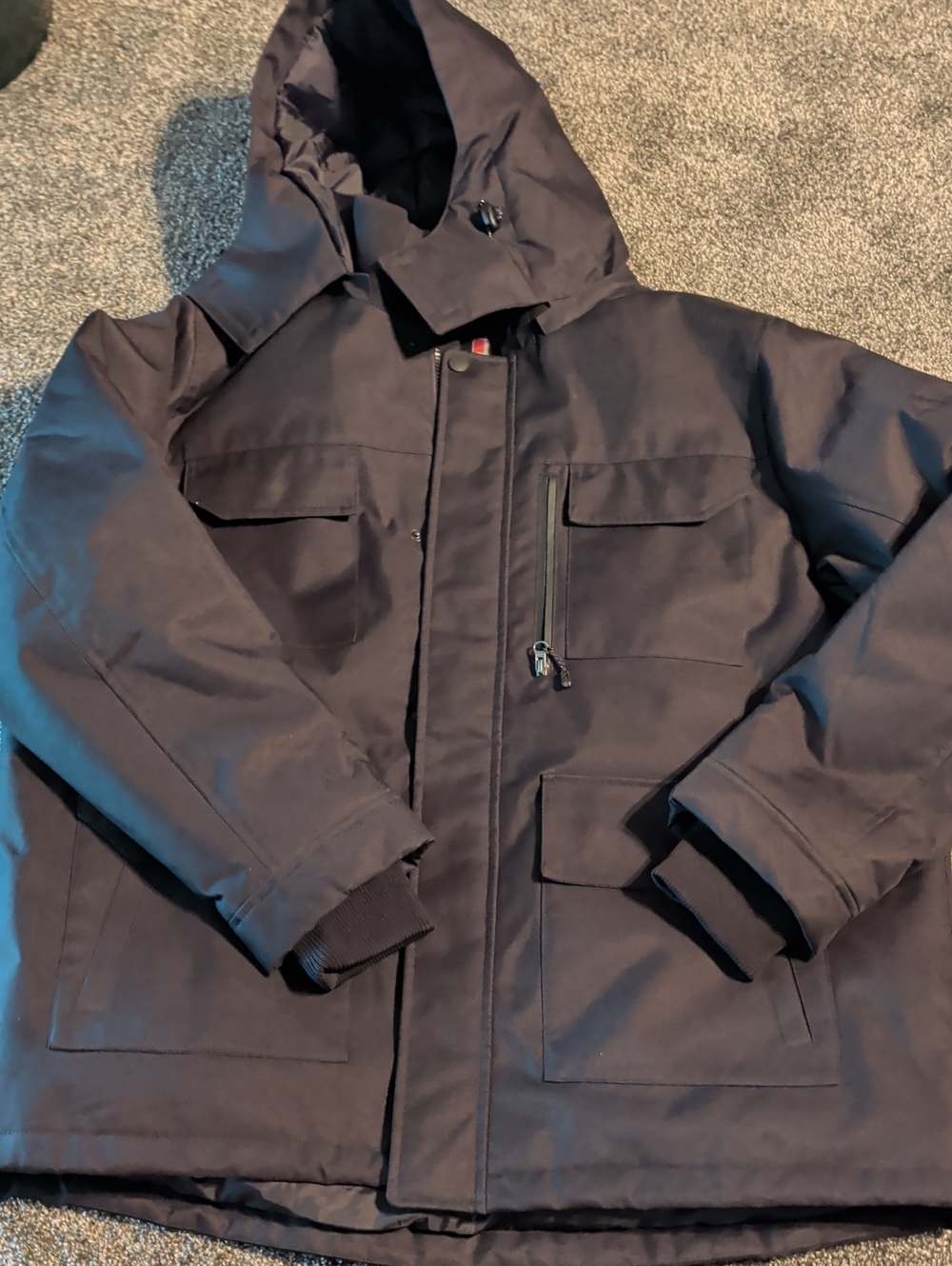 Swiss Tech Men's Hooded Field Jacket - Black